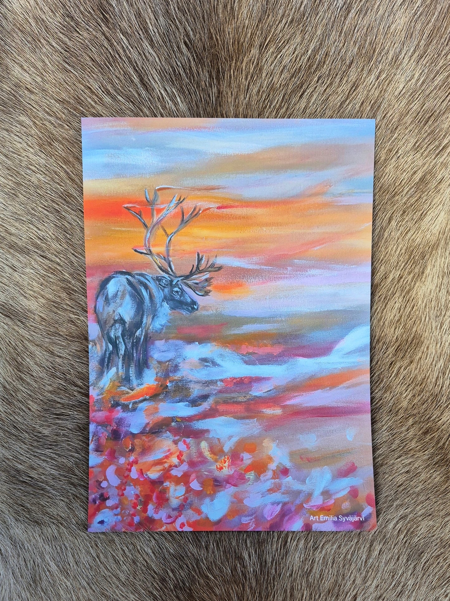 "Syksyn hirvas" Taidejuliste A4