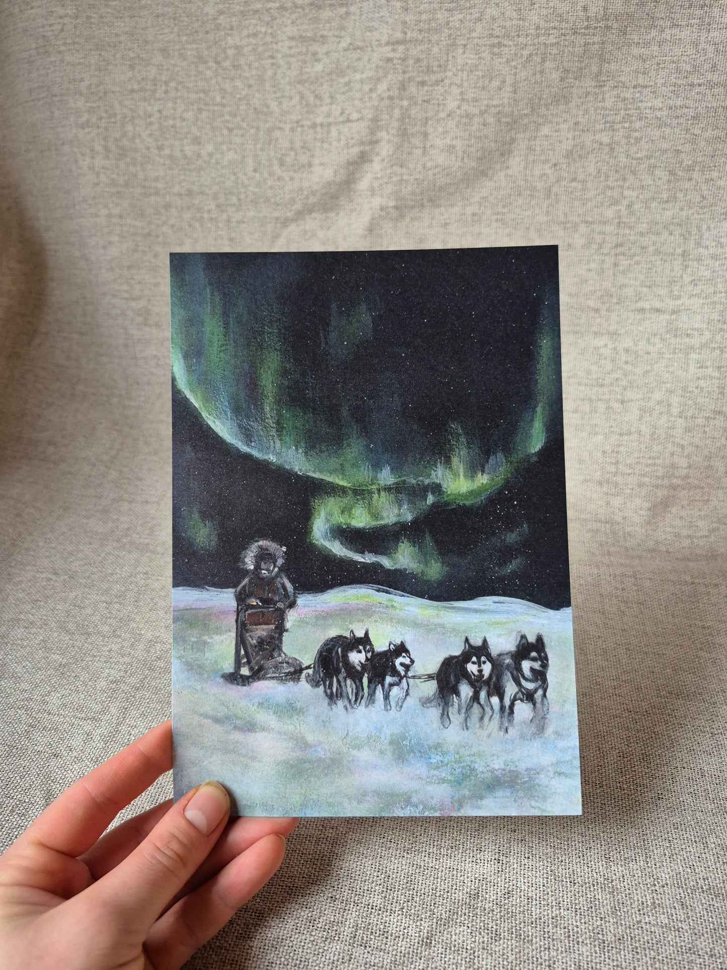 OUTLET "Alla revontulten 1. versio" Taidekortti A5