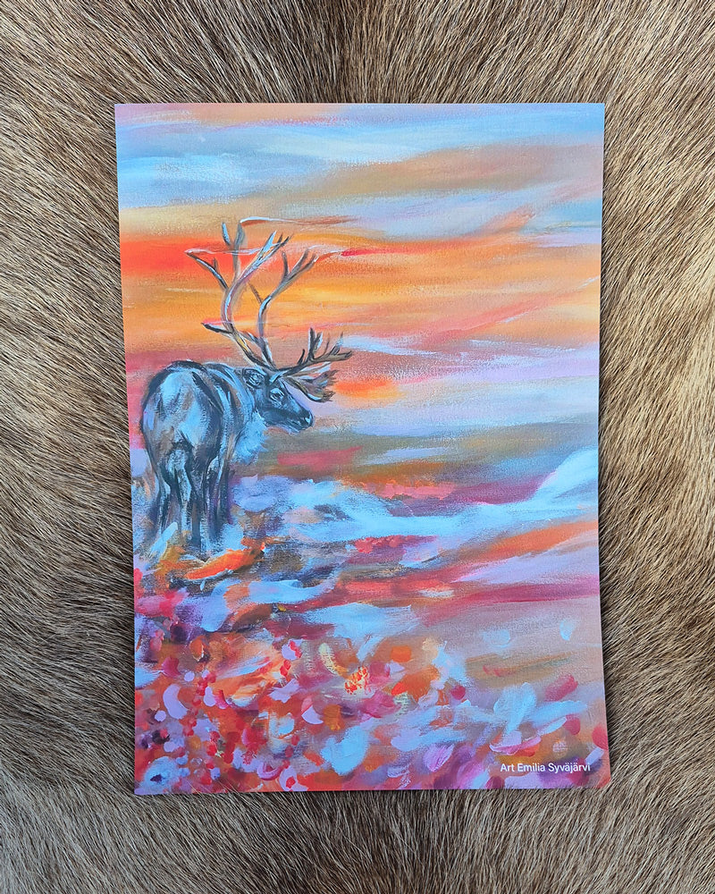 "Syksyn hirvas" Taidejuliste 30x40 cm