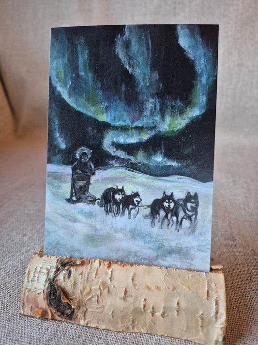 "Alla revontulten" Taidekortti A6