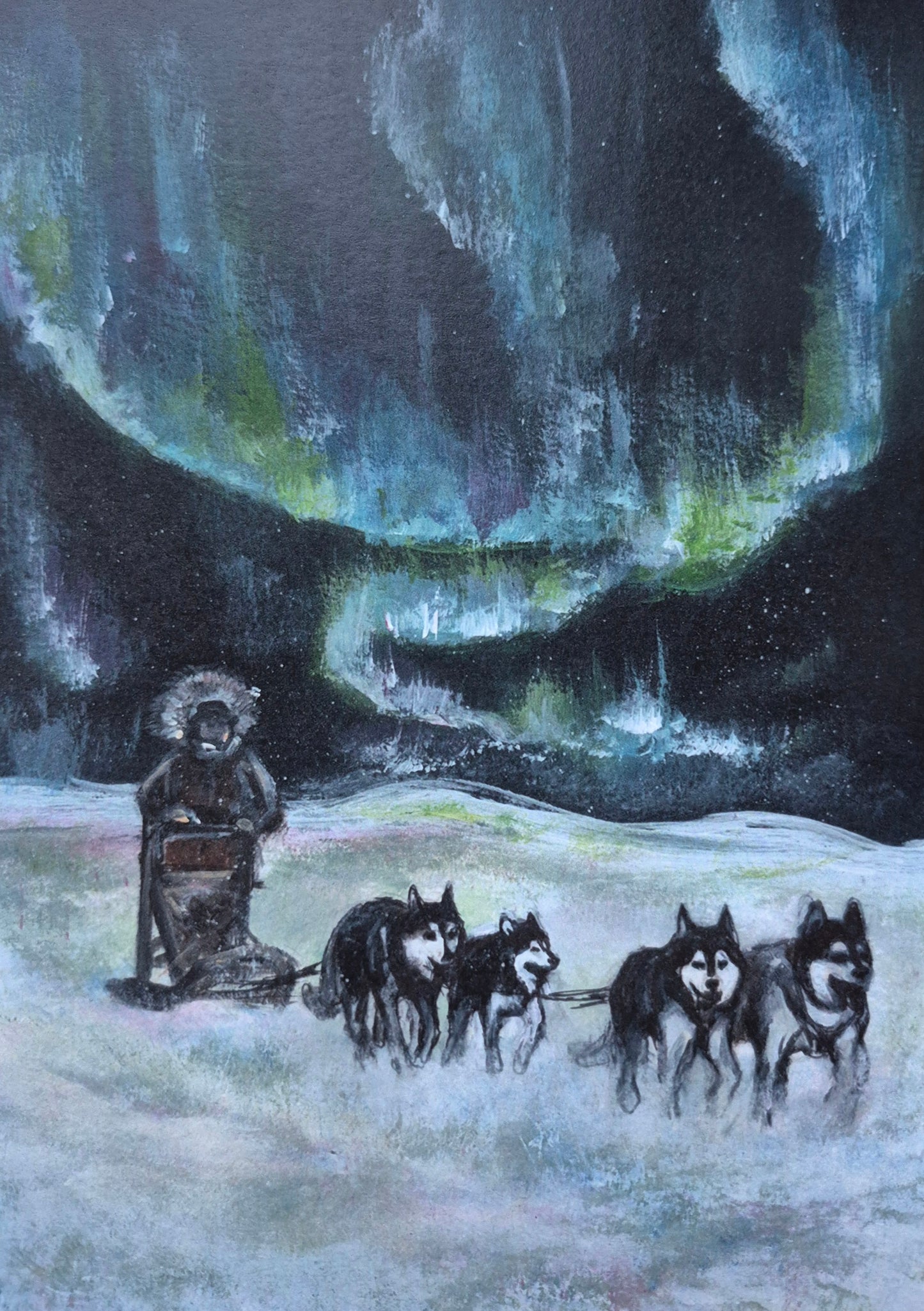 "Alla revontulten" Taidekortti A6